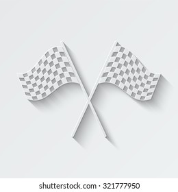 racing flag vector icon - paper illustration