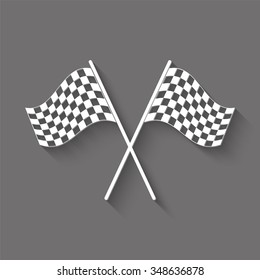 racing flag vector icon with shadow