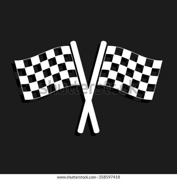 Racing flag -  vector
icon with shadow
