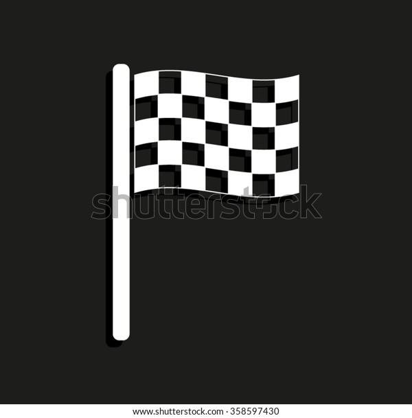 Racing flag -  vector\
icon with shadow