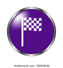 Racing flag - vector icon; violet button