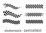 Racing flag vector on white background. Checkered flag.