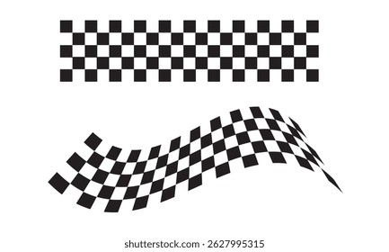 Racing flag vector on white background. Checkered flag.