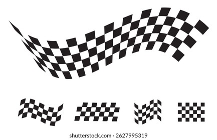 Vetor de bandeira de corrida em fundo branco. Sinalizador xadrez.