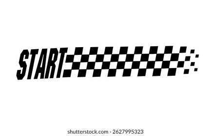 Racing flag vector on white background. Checkered flag.