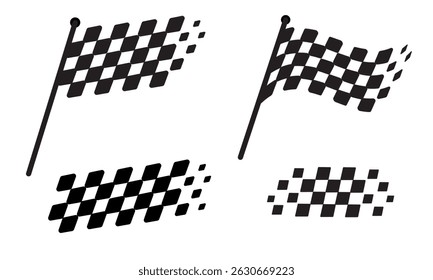 Racing flag vector on white background. Checkered flag