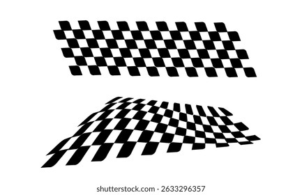 Racing flag vector on white background. Checkered flag.