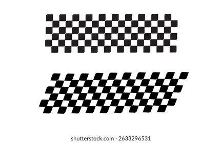 Racing flag vector on white background. Checkered flag.