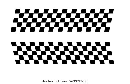 Racing flag vector on white background. Checkered flag.