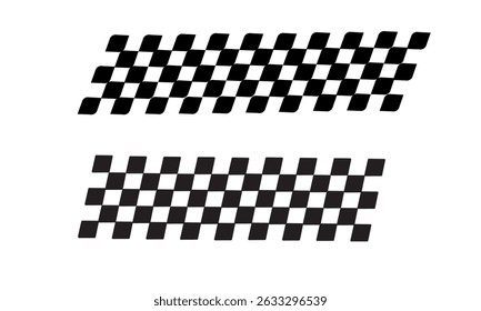 Racing flag vector on white background. Checkered flag.