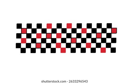 Racing flag vector on white background. Checkered flag.