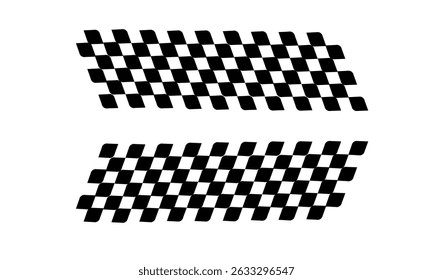 Racing flag vector on white background. Checkered flag.