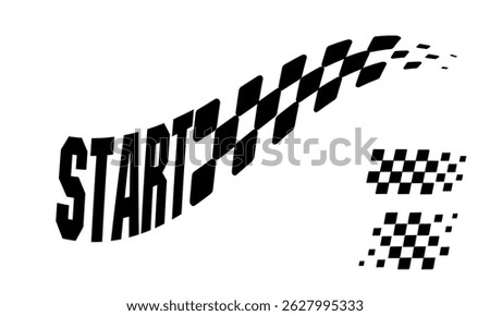 Racing flag vector on white background. Checkered flag.