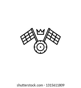 racing, flag, wheel icon. Element of motor sport for mobile concept and web apps icon. Thin line icon for website design and development