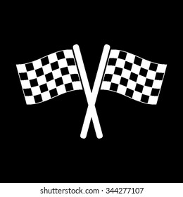 Racing flag - white vector icon