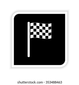 Racing flag  - white vector icon