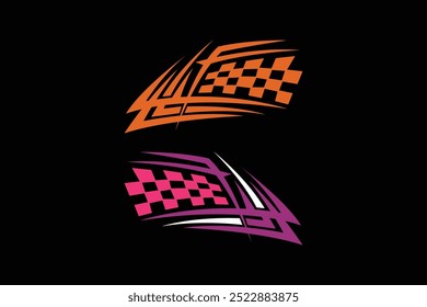 Racing flag wirh fire effect
