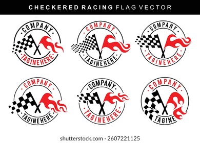Racing flags accompanied by the concept of fire, burning fire