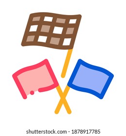 vector de icono de color de las banderas de carreras. marca de carreras. ilustración de símbolo aislado