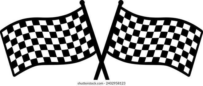 Racing flags for competitions and  racing. Vector checkers flags, isolated illustration.