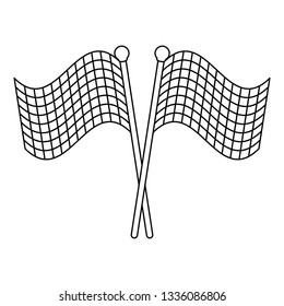 Racing flags crossed black and white