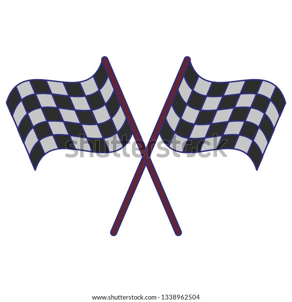 Racing flags crossed\
symbol blue lines