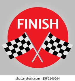 Racing Flags - Finish Red Sign