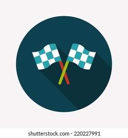 racing flags flat icon with long shadow,eps10