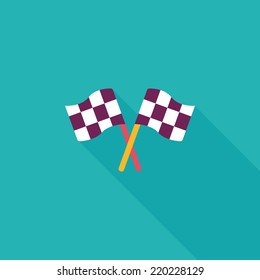 racing flags flat icon with long shadow,eps10