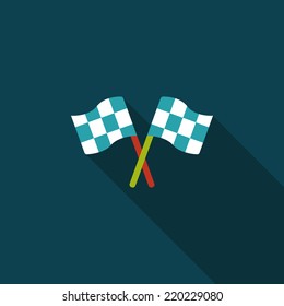 racing flags flat icon with long shadow,eps10