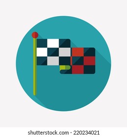 racing flags flat icon with long shadow,eps10