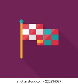 racing flags flat icon with long shadow,eps10