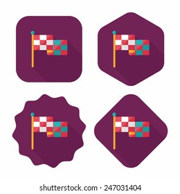 racing flags flat icon with long shadow,eps10