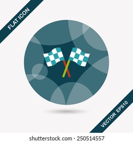 racing flags flat icon with long shadow,eps10