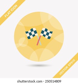 racing flags flat icon with long shadow,eps10
