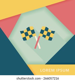 racing flags flat icon with long shadow,eps10