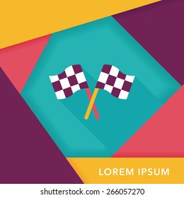 racing flags flat icon with long shadow,eps10