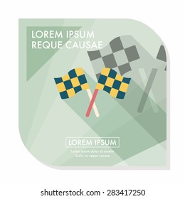 racing flags flat icon with long shadow,eps10