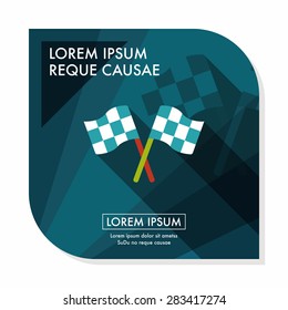 racing flags flat icon with long shadow,eps10