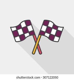 racing flags flat icon with long shadow,eps10