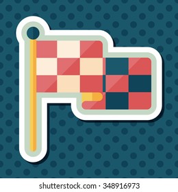 racing flags flat icon with long shadow,eps10