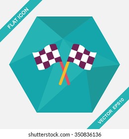 racing flags flat icon with long shadow,eps10