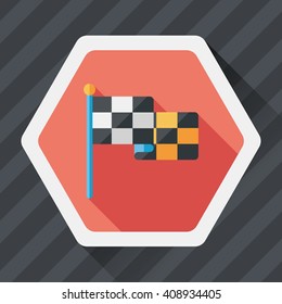 racing flags flat icon with long shadow,eps10