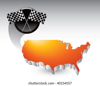 Rennfahnen, die über die usa fliegen
