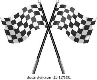 Racing flags, illustration, vector on a white background.