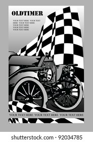 RACING FLAGS VECTOR SET WITH OLDTIMER