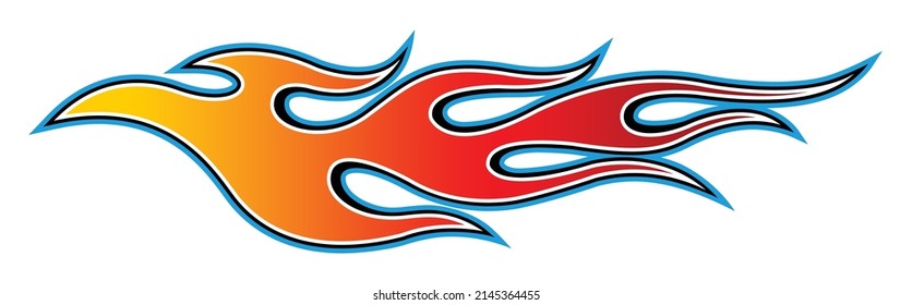 Racing flame car sticker tribal flame car decal fire tattoo vector art for car sides and motorcycle tanks
