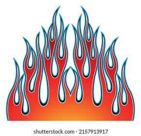 Racing flame car sticker tribal flame car decal fire tattoo vector art for car sides and motorcycle tanks