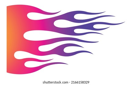 Racing flame car sticker tribal flame car decal fire tattoo vector art for car sides and motorcycle tanks