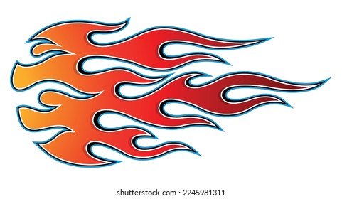 Racing flame car sticker tribal fire flame car decal fire tattoo vector art for car sides and motorcycle tanks